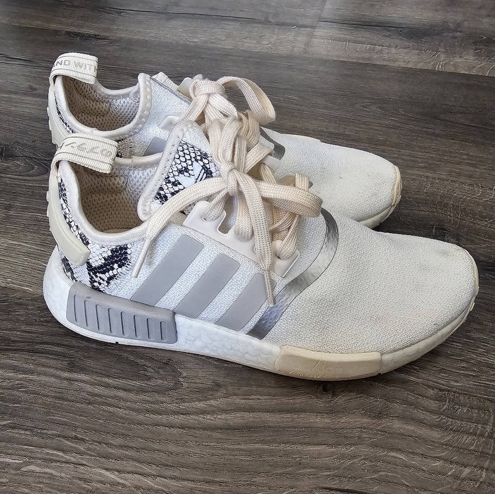 Stylish White and Gray Sneakers